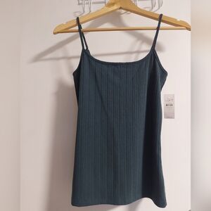 LOFT Dark Teal Ribbed Tank Top